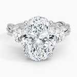 Secret Garden Three Stone Diamond Ring (3/4 ct. tw.) Platinum Oval Engagement Ring