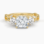 Secret Garden Three Stone Diamond Ring (3/4 ct. tw.) Yellow Gold 18k Princess Engagement Ring