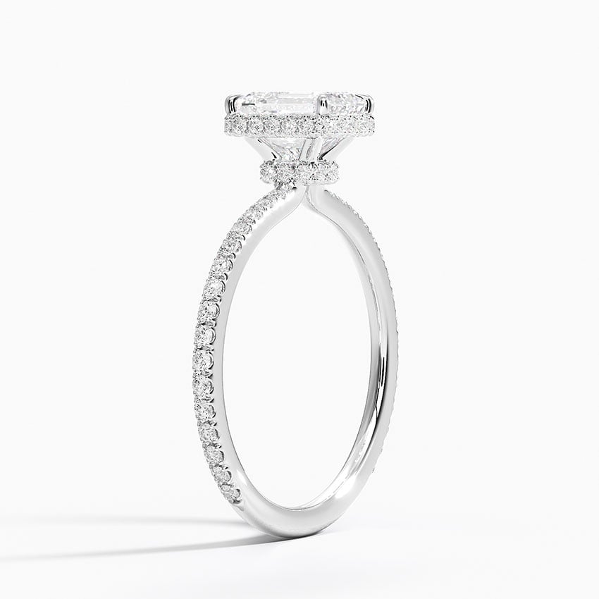 Gala Diamond Ring Platinum Emerald Engagement Ring