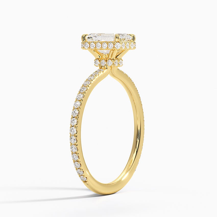 Gala Diamond Ring Yellow Gold 18k Emerald Engagement Ring