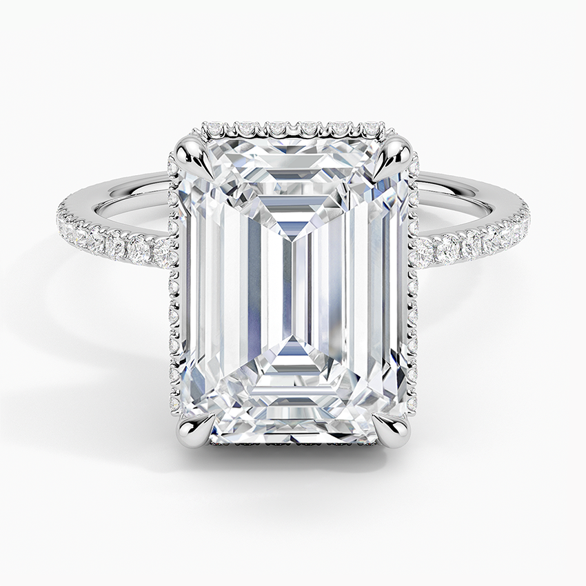 Gala Diamond Ring Platinum Emerald Engagement Ring