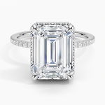 Gala Diamond Ring Platinum Emerald Engagement Ring