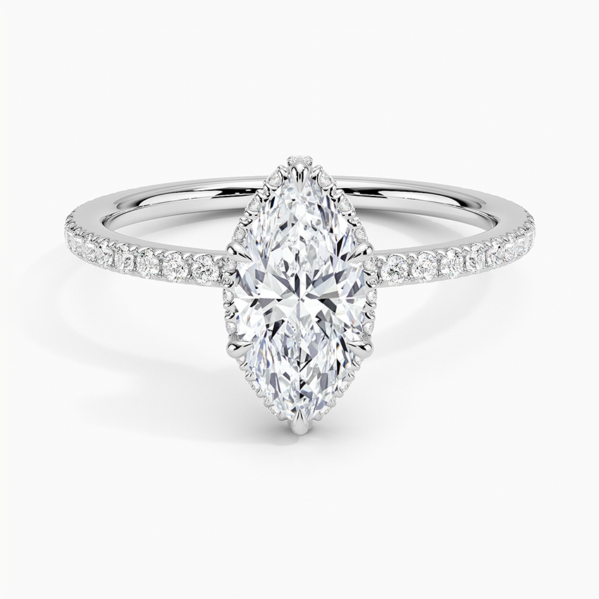 Gala Diamond Ring Platinum Marquise Engagement Ring