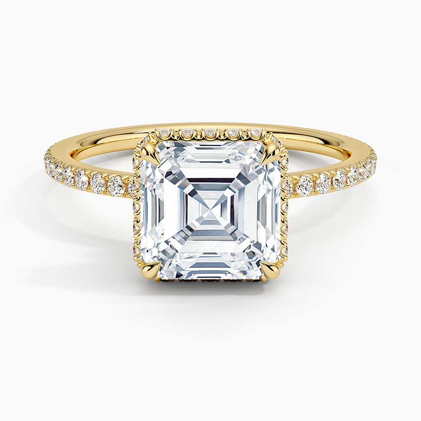 Gala Diamond Ring Yellow Gold 18k Asscher Engagement Ring