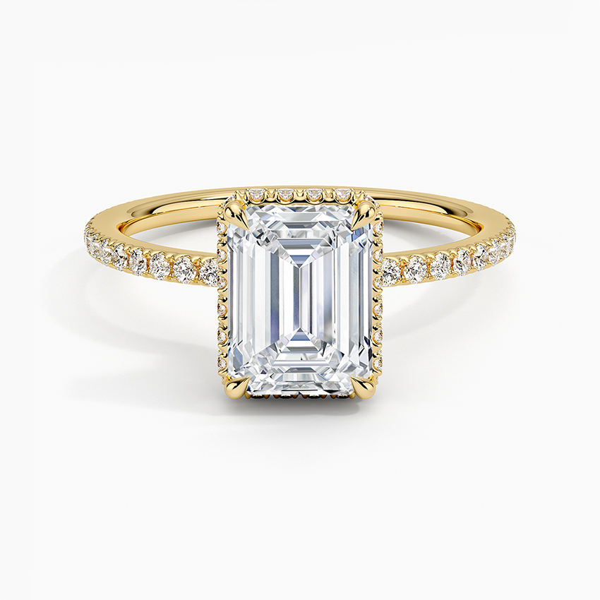 Gala Diamond Ring Yellow Gold 18k Emerald Engagement Ring