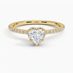 Gala Diamond Ring Yellow Gold 18k Heart Engagement Ring