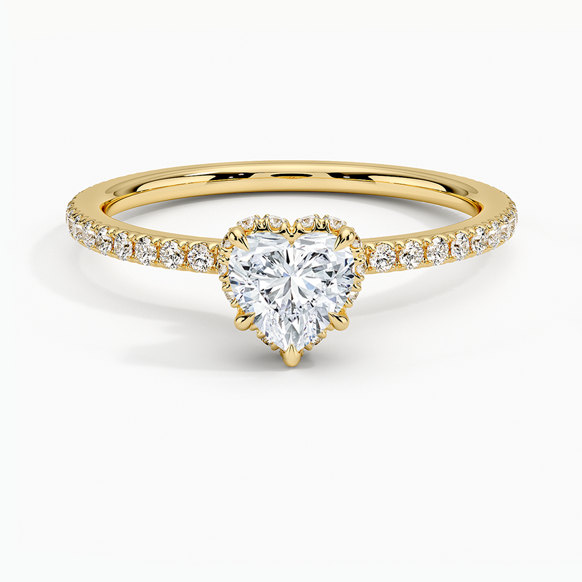 Gala Diamond Ring Yellow Gold 18k Heart Engagement Ring