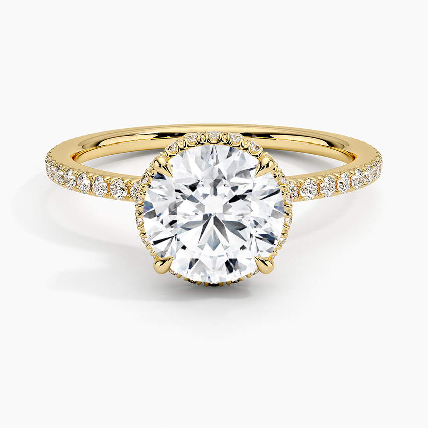 Gala Diamond Ring Yellow Gold 18k Round Engagement Ring