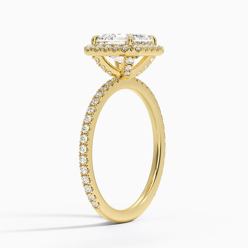 Waverly Halo Diamond Ring (1/2 ct. tw.) Yellow Gold 18k Asscher Engagement Ring