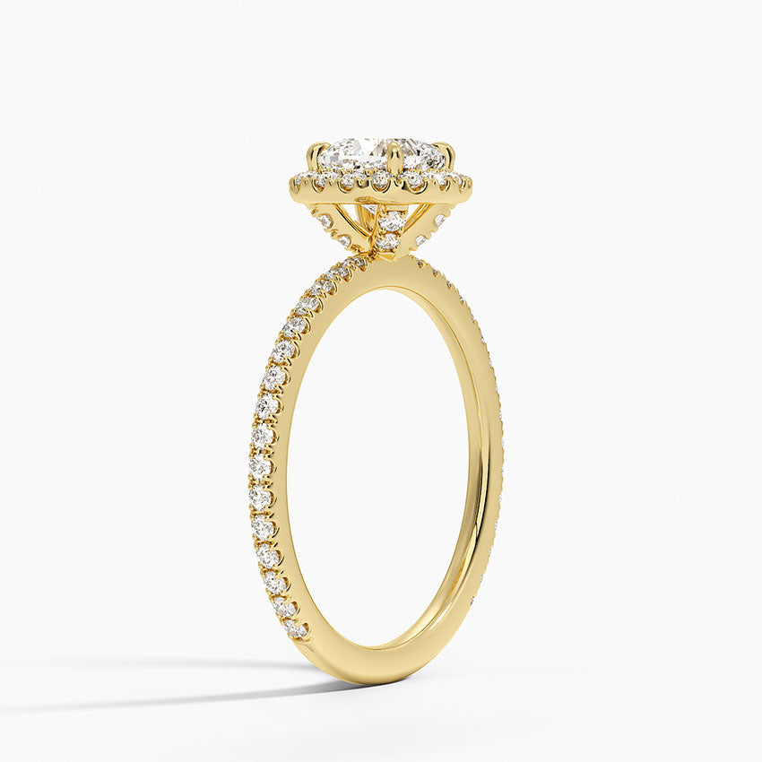 Waverly Halo Diamond Ring (1/2 ct. tw.) Yellow Gold 18k Cushion Engagement Ring