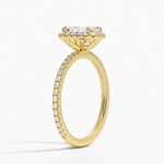 Waverly Halo Diamond Ring (1/2 ct. tw.) Yellow Gold 18k Emerald Engagement Ring