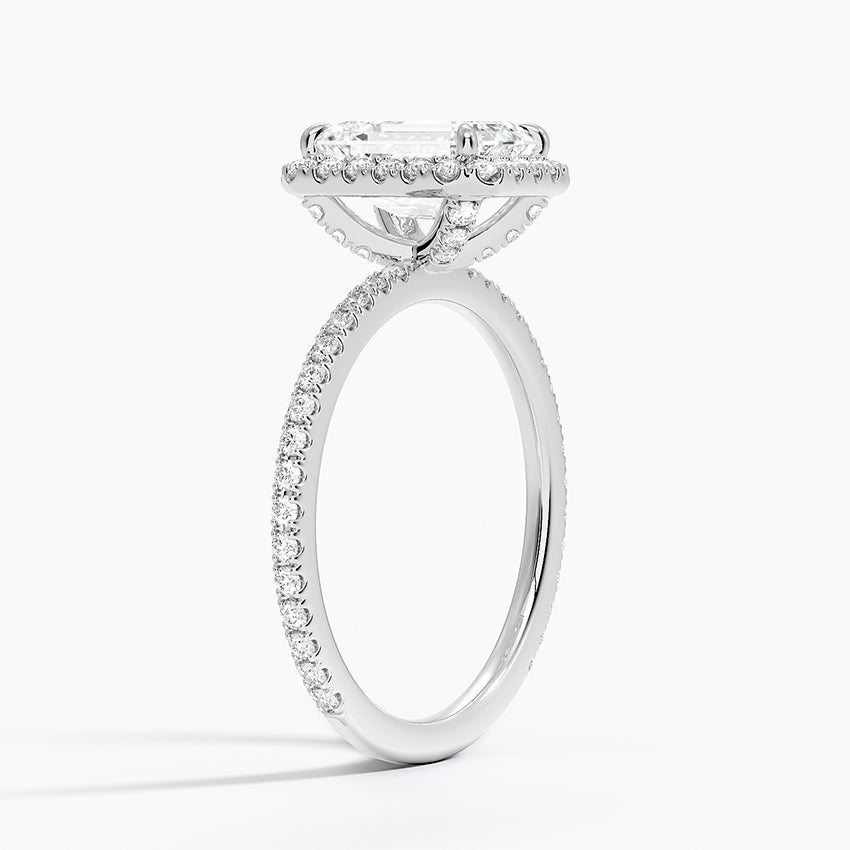 Waverly Halo Diamond Ring (1/2 ct. tw.) Platinum Emerald Engagement Ring