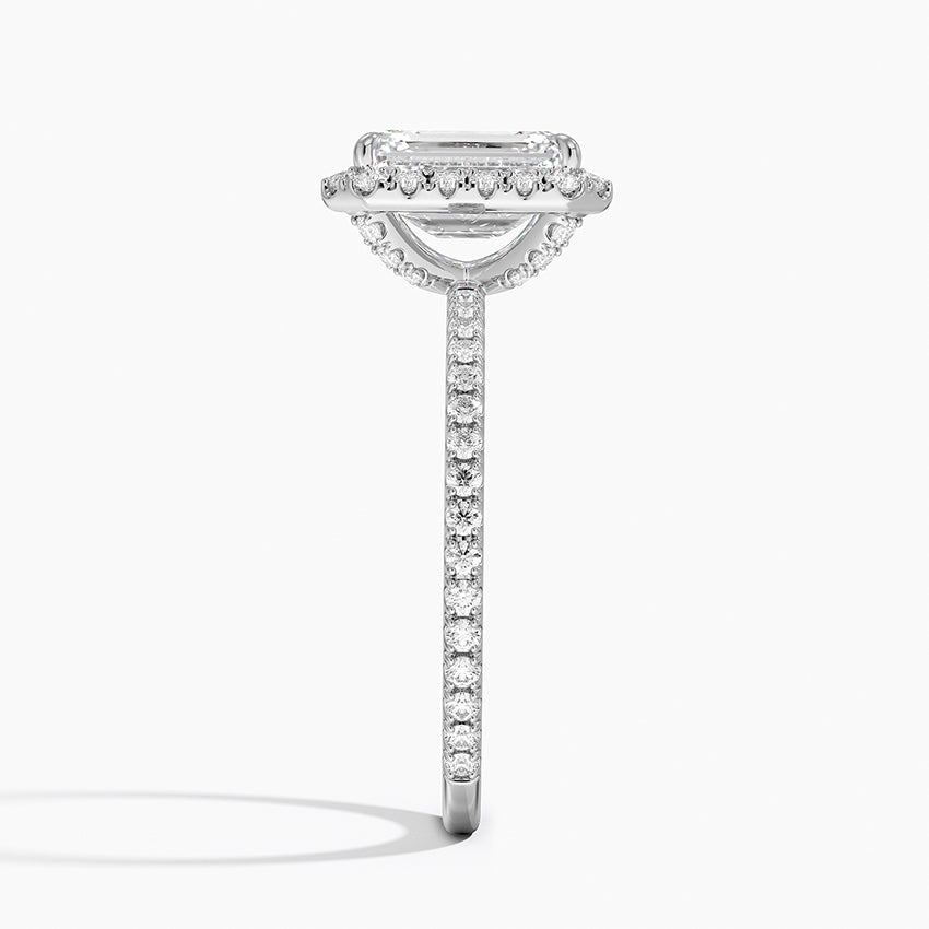 Waverly Halo Diamond Ring (1/2 ct. tw.) Platinum Emerald Engagement Ring