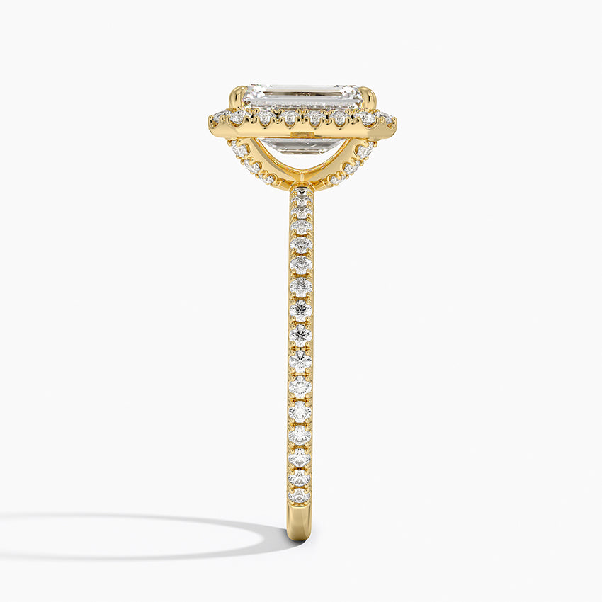 Waverly Halo Diamond Ring (1/2 ct. tw.) Yellow Gold 18k Emerald Engagement Ring