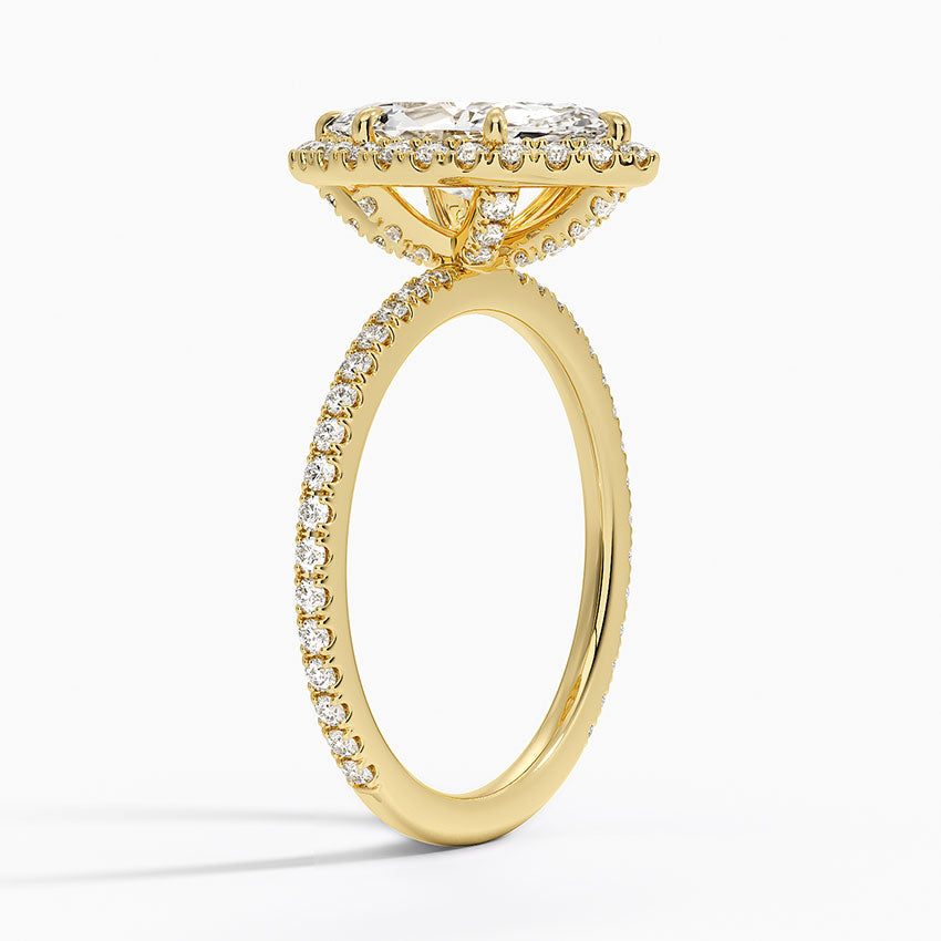 Waverly Halo Diamond Ring (1/2 ct. tw.) Yellow Gold 18k Marquise Engagement Ring