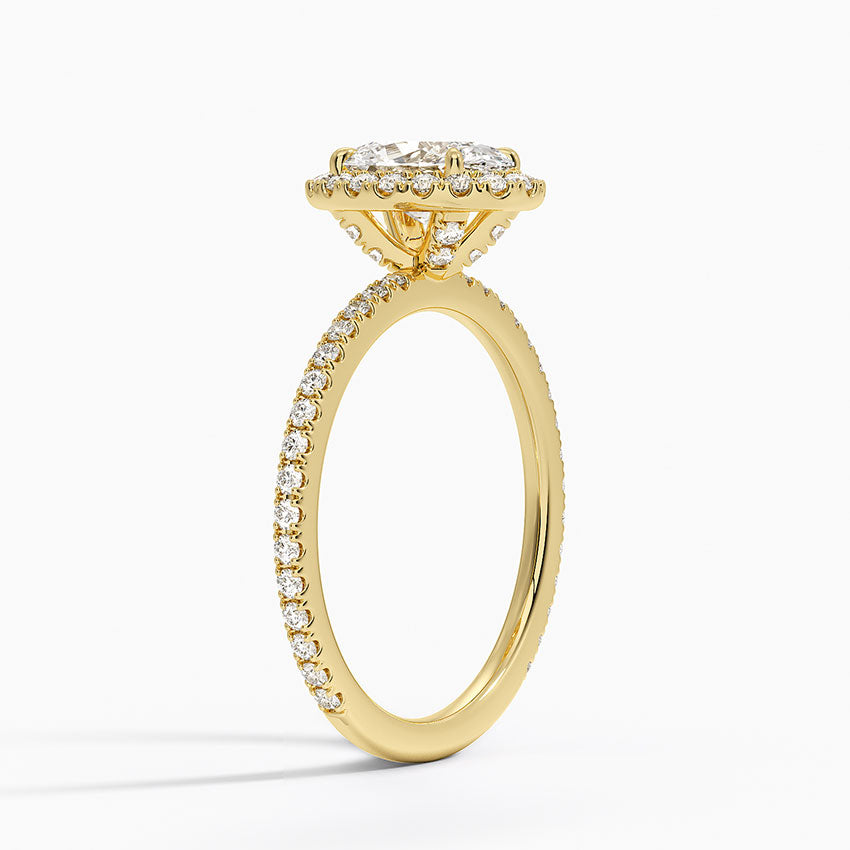 Waverly Halo Diamond Ring (1/2 ct. tw.) Yellow Gold 18k Oval Engagement Ring