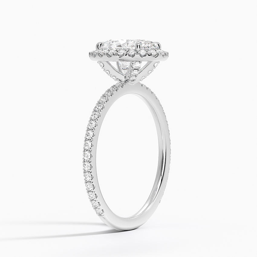 Waverly Halo Diamond Ring (1/2 ct. tw.) Platinum Oval Engagement Ring