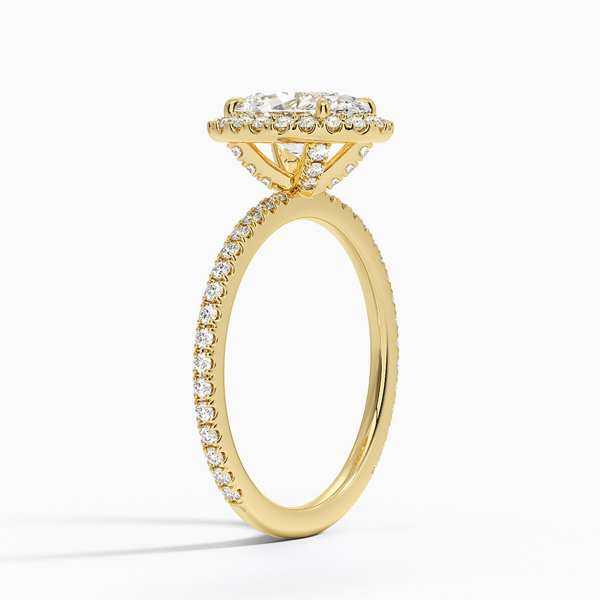 Waverly Halo Diamond Ring (1/2 ct. tw.) Yellow Gold 18k Oval Engagement Ring