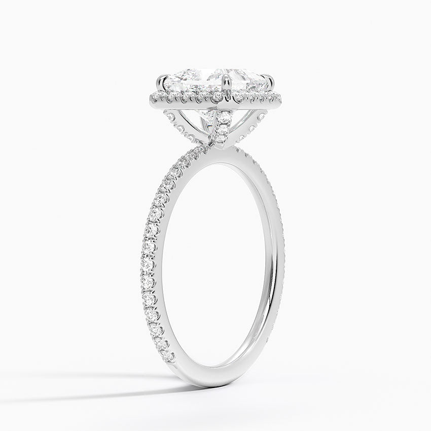 Waverly Halo Diamond Ring (1/2 ct. tw.) Platinum Princess Engagement Ring