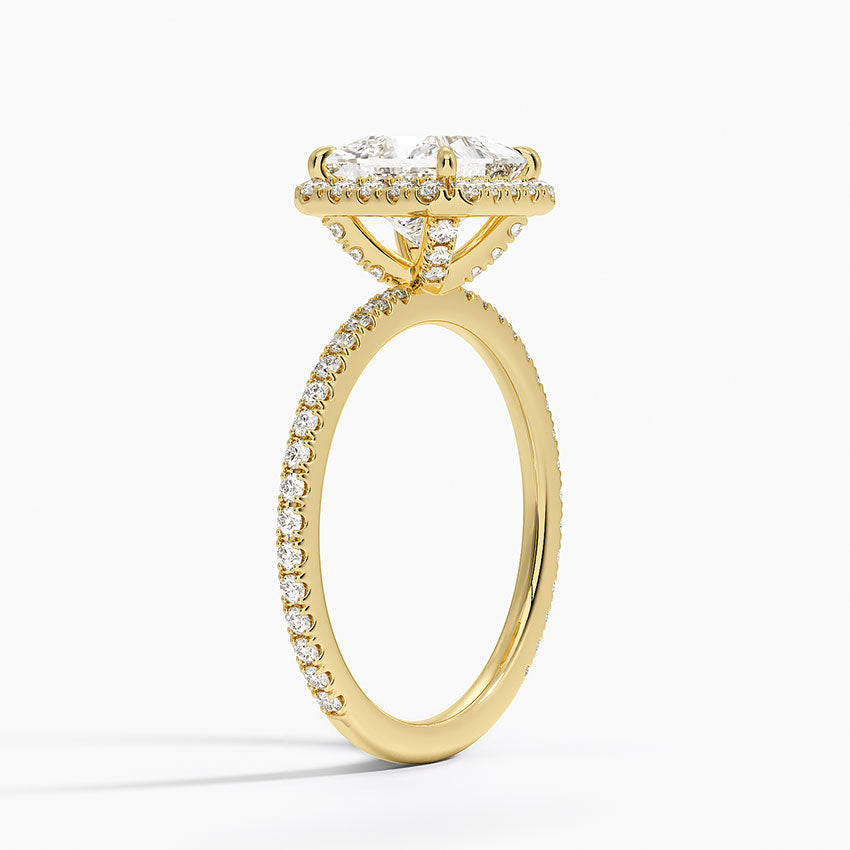 Waverly Halo Diamond Ring (1/2 ct. tw.) Yellow Gold 18k Princess Engagement Ring