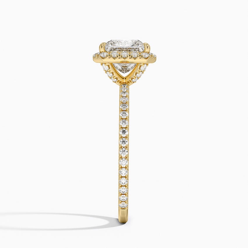 Waverly Halo Diamond Ring (1/2 ct. tw.) Yellow Gold 18k Princess Engagement Ring