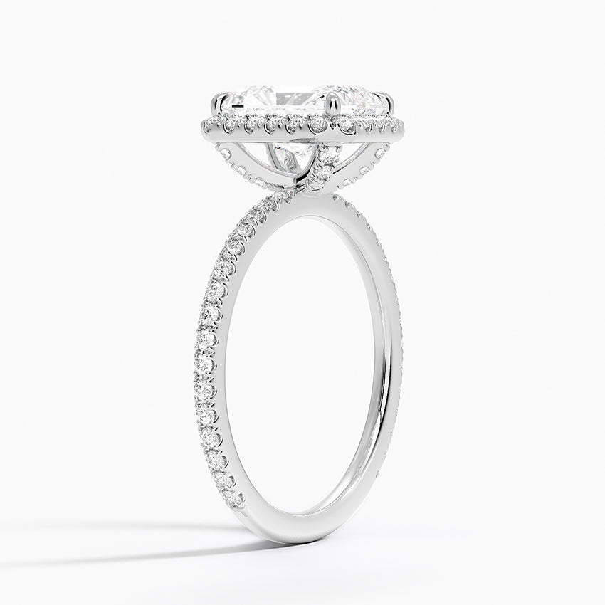 Waverly Halo Diamond Ring (1/2 ct. tw.) Platinum Radiant Engagement Ring