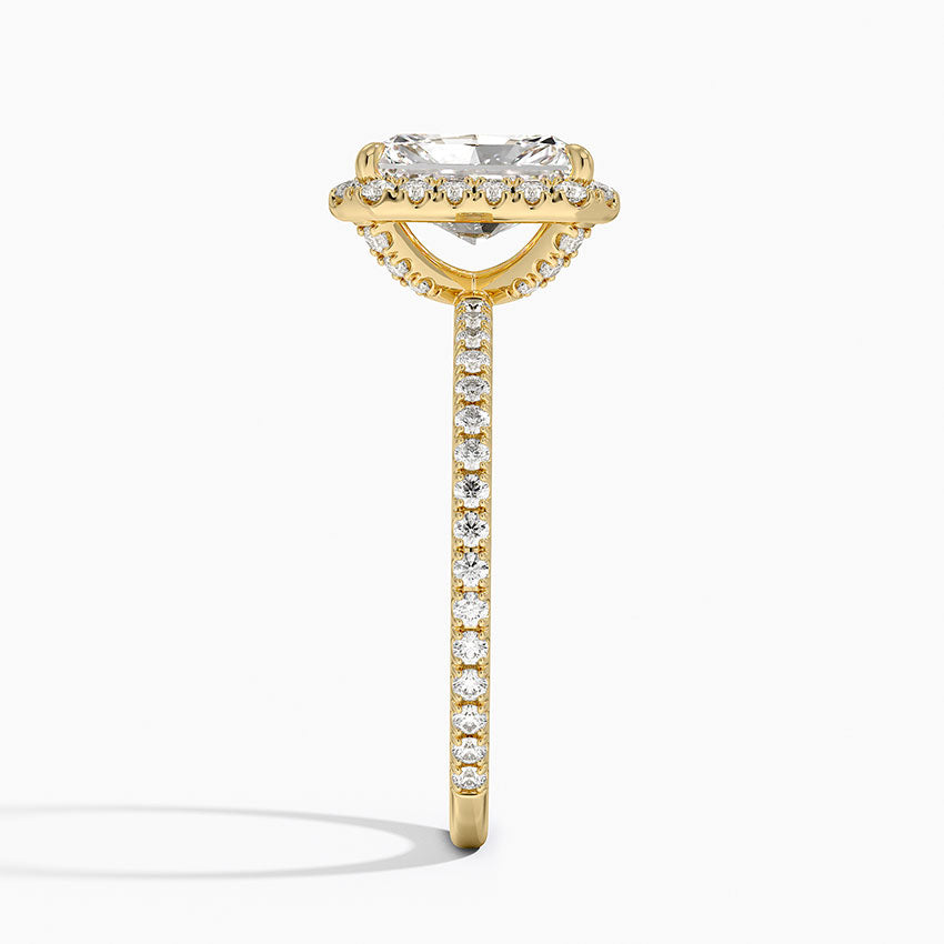 Waverly Halo Diamond Ring (1/2 ct. tw.) Yellow Gold 18k Radiant Engagement Ring