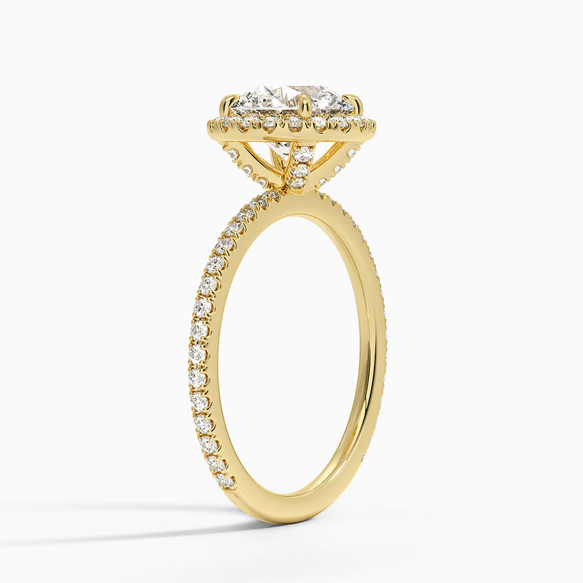 Waverly Halo Diamond Ring (1/2 ct. tw.) Yellow Gold 18k Round Engagement Ring