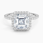 Waverly Halo Diamond Ring (1/2 ct. tw.) Platinum Asscher Engagement Ring