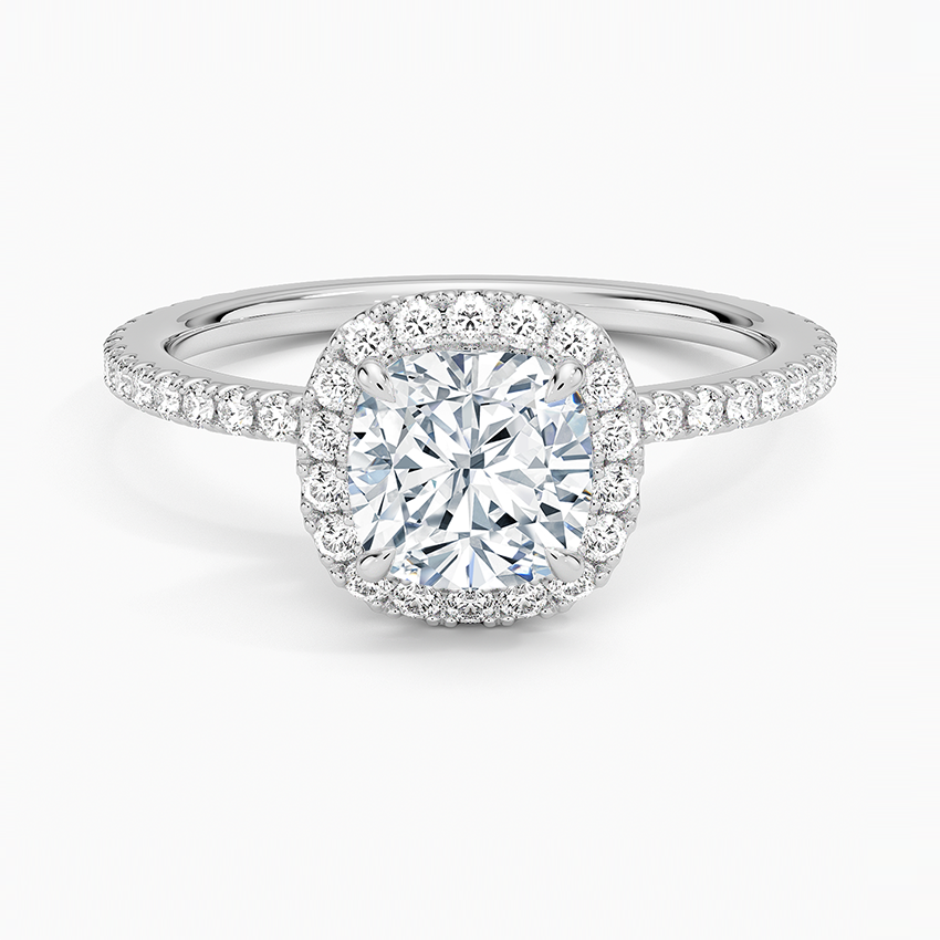 Waverly Halo Diamond Ring (1/2 ct. tw.) Platinum Cushion Engagement Ring