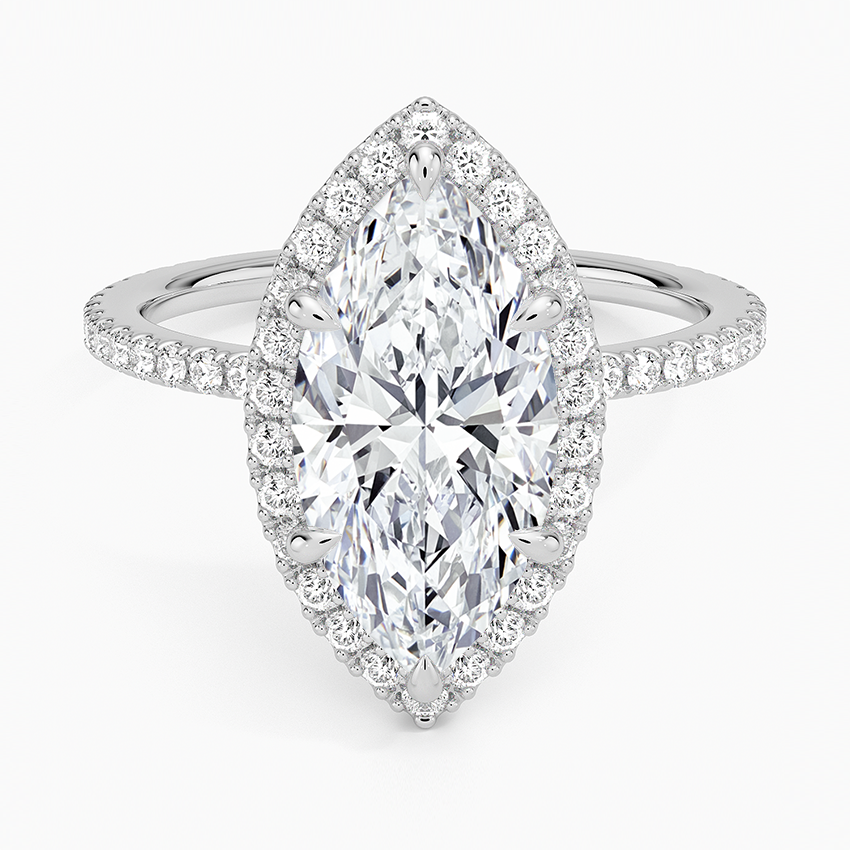 Waverly Halo Diamond Ring (1/2 ct. tw.) Platinum Marquise Engagement Ring