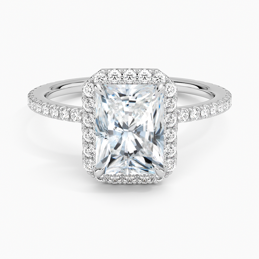 Waverly Halo Diamond Ring (1/2 ct. tw.) Platinum Radiant Engagement Ring