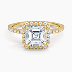 Waverly Halo Diamond Ring (1/2 ct. tw.) Yellow Gold 18k Asscher Engagement Ring