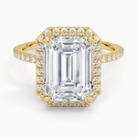 Waverly Halo Diamond Ring (1/2 ct. tw.) Yellow Gold 18k Emerald Engagement Ring