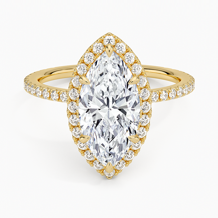 Waverly Halo Diamond Ring (1/2 ct. tw.) Yellow Gold 18k Marquise Engagement Ring
