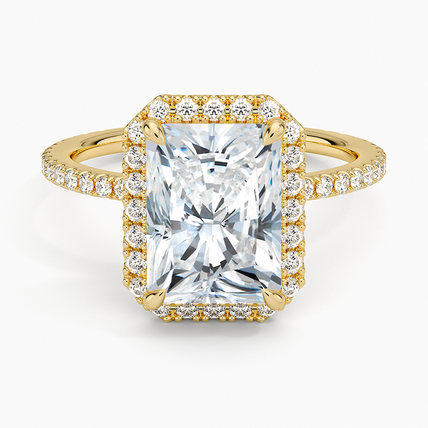 Waverly Halo Diamond Ring (1/2 ct. tw.) Yellow Gold 18k Radiant Engagement Ring
