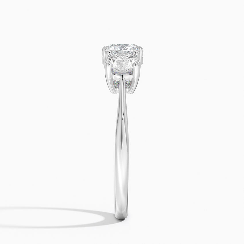 Luxe Selene Three Stone Diamond Ring (2/3 ct. tw.) Platinum Cushion Engagement Ring