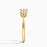 Luxe Selene Three Stone Diamond Ring (2/3 ct. tw.) Yellow Gold 18k Cushion Engagement Ring