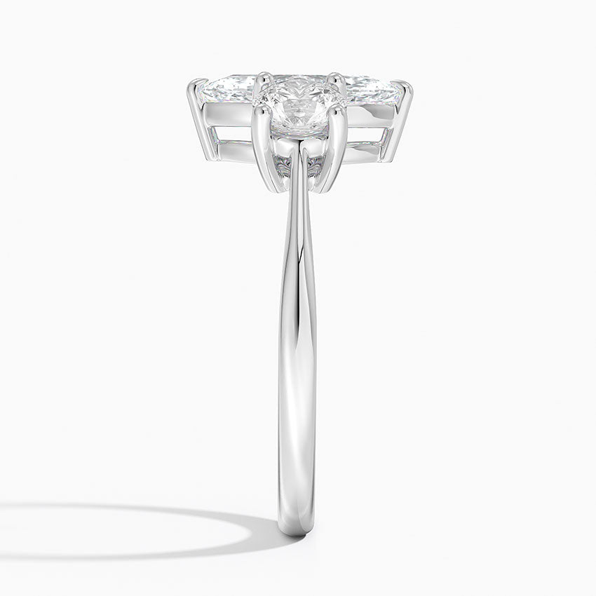 Luxe Selene Three Stone Diamond Ring (2/3 ct. tw.) Platinum Marquise Engagement Ring