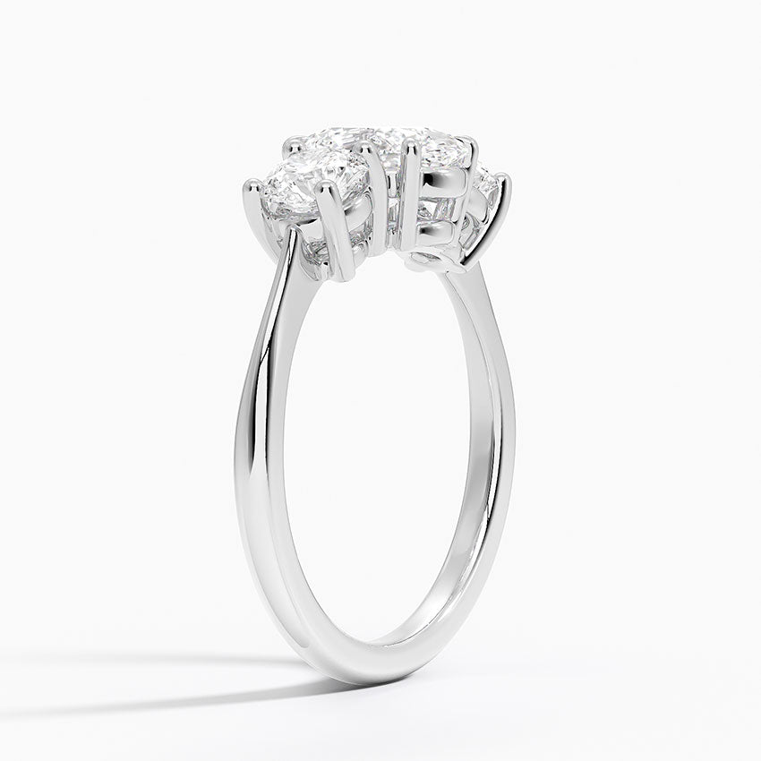 Luxe Selene Three Stone Diamond Ring (2/3 ct. tw.) Platinum Oval Engagement Ring