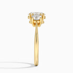 Luxe Selene Three Stone Diamond Ring (2/3 ct. tw.) Yellow Gold 18k Oval Engagement Ring
