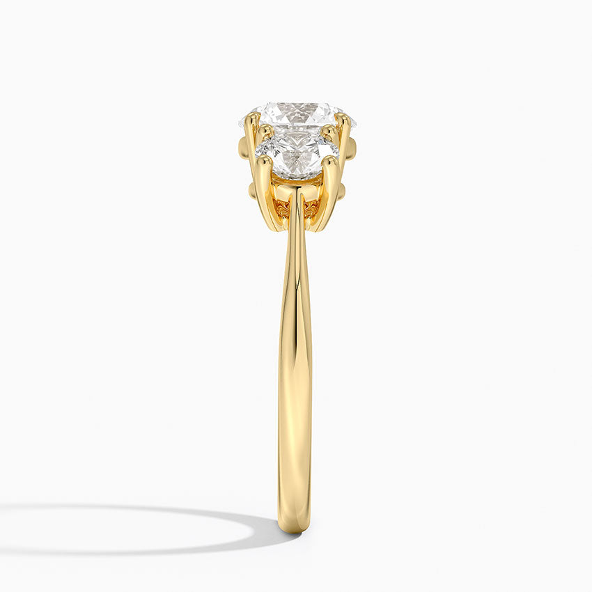 Luxe Selene Three Stone Diamond Ring (2/3 ct. tw.) Yellow Gold 18k Round Engagement Ring
