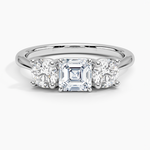 Luxe Selene Three Stone Diamond Ring (2/3 ct. tw.) Platinum Asscher Engagement Ring