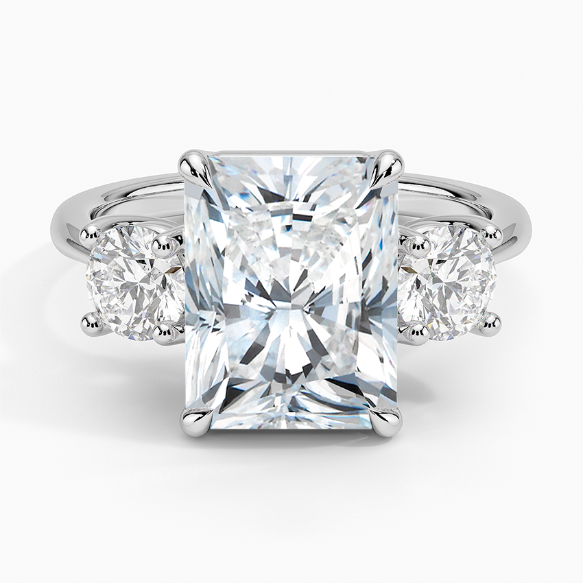 Luxe Selene Three Stone Diamond Ring (2/3 ct. tw.) Platinum Radiant Engagement Ring
