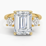Luxe Selene Three Stone Diamond Ring (2/3 ct. tw.) Yellow Gold 18k Emerald Engagement Ring