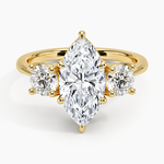 Luxe Selene Three Stone Diamond Ring (2/3 ct. tw.) Yellow Gold 18k Marquise Engagement Ring