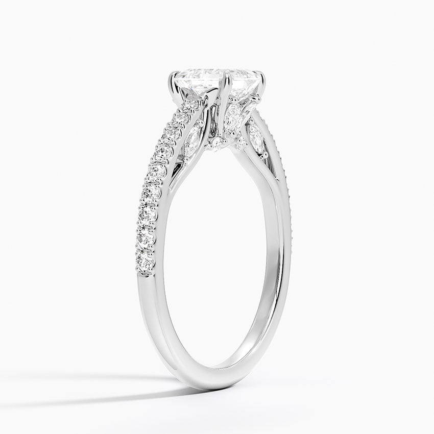 Secret Garden Adorned Gallery Diamond Ring (1/2 ct. tw.) Platinum Asscher Engagement Ring