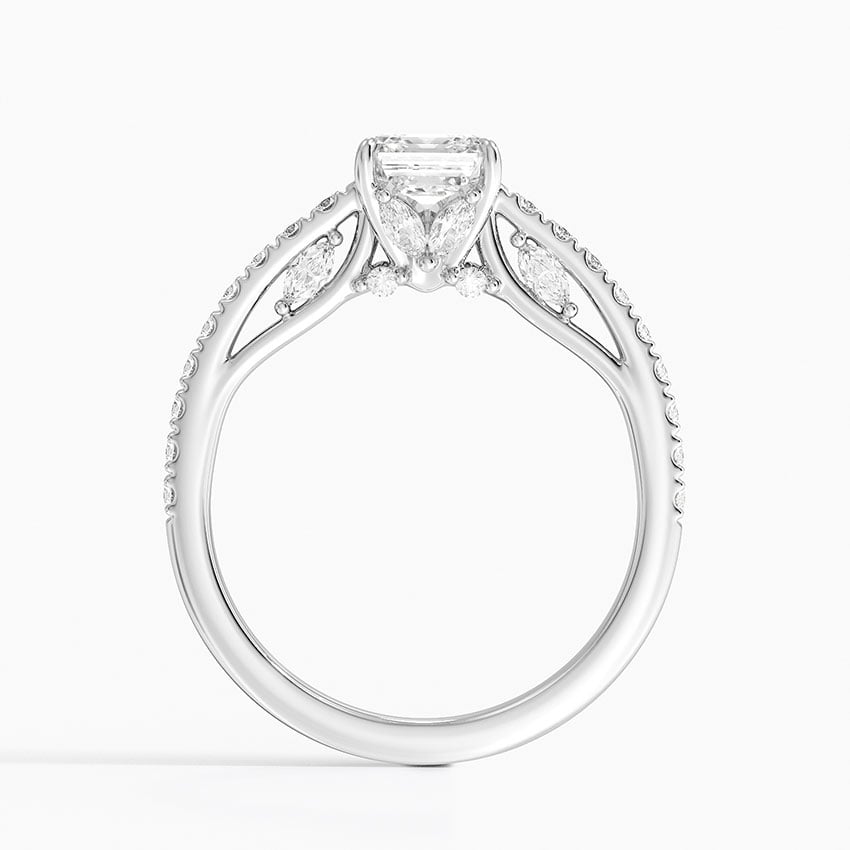 Secret Garden Adorned Gallery Diamond Ring (1/2 ct. tw.) Platinum Asscher Engagement Ring