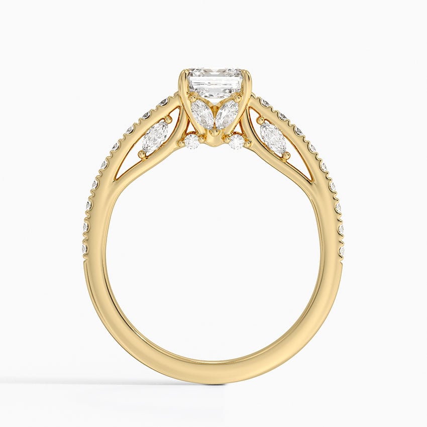 Secret Garden Adorned Gallery Diamond Ring (1/2 ct. tw.) Yellow Gold 18k Asscher Engagement Ring