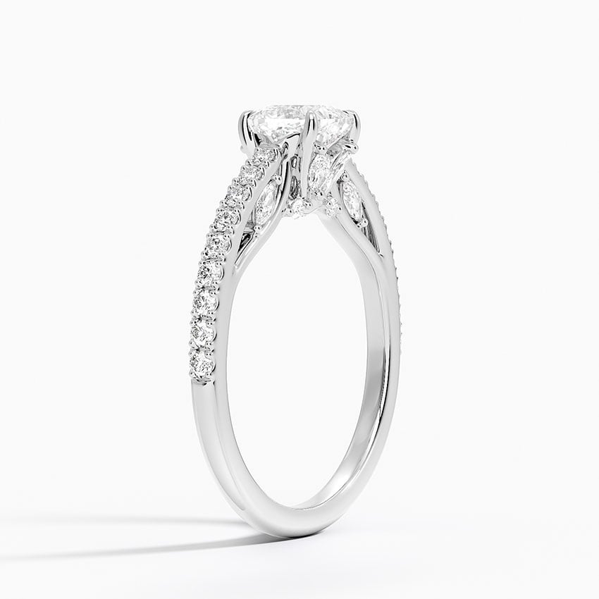 Secret Garden Adorned Gallery Diamond Ring (1/2 ct. tw.) Platinum Cushion Engagement Ring